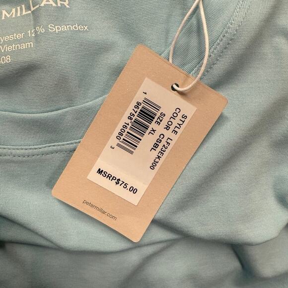 Peter Golf Millar Lunar Performance Tee T-Shirt Short Sleeve CSBL Stretch XL NWT - Picture 9 of 10